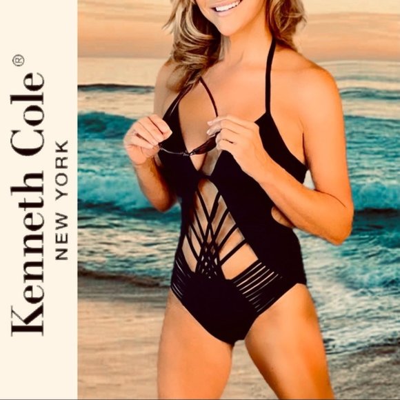 KENNETH COLE Strappy Cutout Mio One-piece Swimsuit L - Picture 1 of 9